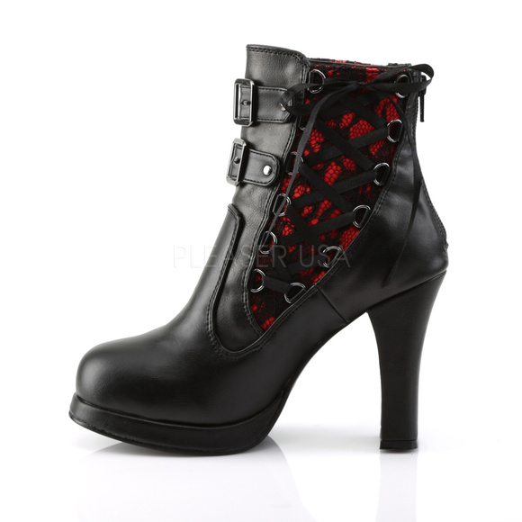Gothic Platform Lace High Heel Ankle Boots - Picture 3 of 5